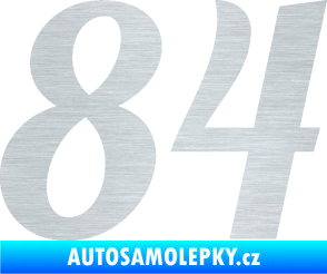 Samolepka Startovní číslo 84 typ 3  škrábaný hliník