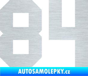 Samolepka Startovní číslo 84 škrábaný hliník