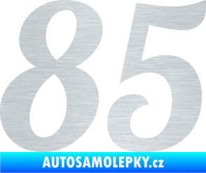 Samolepka Startovní číslo 85 typ 3   škrábaný hliník