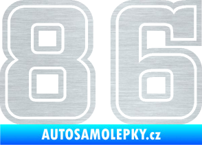Samolepka Startovní číslo 86 typ 5 škrábaný hliník