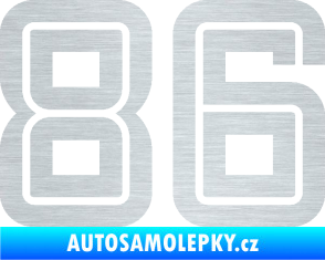 Samolepka Startovní číslo 86 typ 7 škrábaný hliník