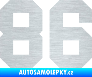 Samolepka Startovní číslo 86 škrábaný hliník
