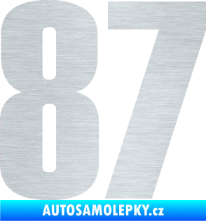 Samolepka Startovní číslo 87 typ 2       škrábaný hliník