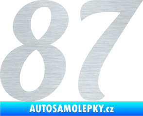Samolepka Startovní číslo 87 typ 3   škrábaný hliník