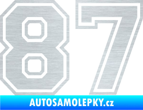 Samolepka Startovní číslo 87 typ 4 škrábaný hliník