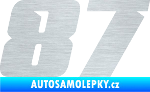 Samolepka Startovní číslo 87 typ 6 škrábaný hliník