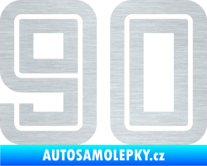 Samolepka Startovní číslo 90 typ 7 škrábaný hliník