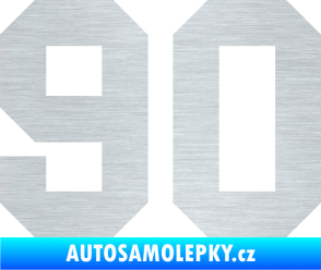 Samolepka Startovní číslo 90 škrábaný hliník