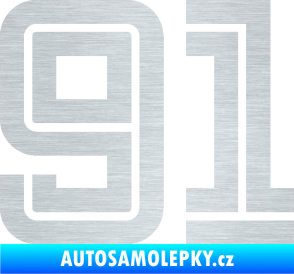 Samolepka Startovní číslo 91 typ 7 škrábaný hliník