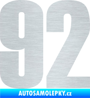 Samolepka Startovní číslo 92 typ 2  škrábaný hliník