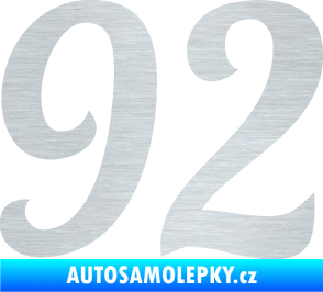 Samolepka Startovní číslo 92 typ 3   škrábaný hliník