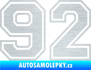 Samolepka Startovní číslo 92 typ 4 škrábaný hliník