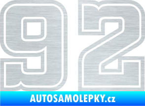 Samolepka Startovní číslo 92 typ 5 škrábaný hliník