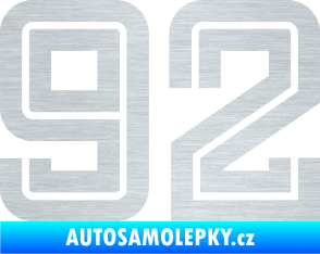 Samolepka Startovní číslo 92 typ 7 škrábaný hliník