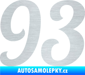 Samolepka Startovní číslo 93 typ 3   škrábaný hliník