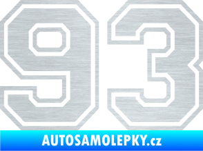Samolepka Startovní číslo 93 typ 4 škrábaný hliník