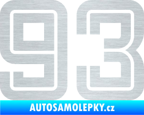 Samolepka Startovní číslo 93 typ 7 škrábaný hliník