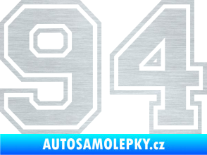 Samolepka Startovní číslo 94 typ 4 škrábaný hliník