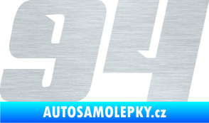 Samolepka Startovní číslo 94 typ 6 škrábaný hliník
