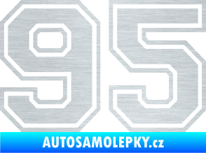 Samolepka Startovní číslo 95 typ 4 škrábaný hliník