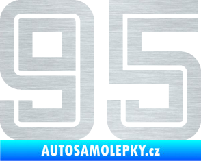 Samolepka Startovní číslo 95 typ 7 škrábaný hliník