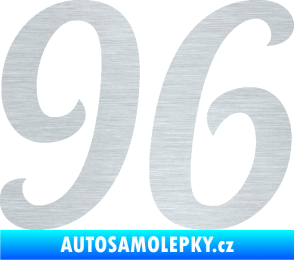 Samolepka Startovní číslo 96 typ 3    škrábaný hliník