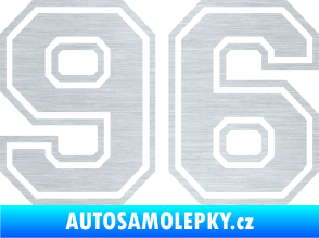 Samolepka Startovní číslo 96 typ 4 škrábaný hliník