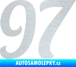 Samolepka Startovní číslo 97 typ 3   škrábaný hliník