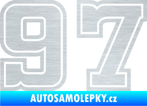 Samolepka Startovní číslo 97 typ 5 škrábaný hliník