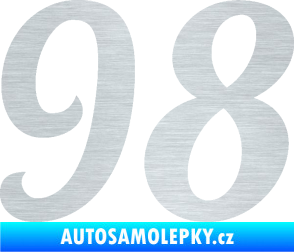 Samolepka Startovní číslo 98 typ 3   škrábaný hliník