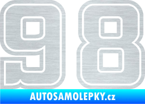 Samolepka Startovní číslo 98 typ 5 škrábaný hliník