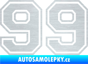 Samolepka Startovní číslo 99 typ 4 škrábaný hliník