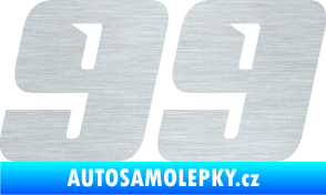 Samolepka Startovní číslo 99 typ 6 škrábaný hliník