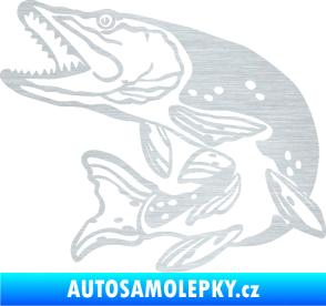 Samolepka Štika 002 levá škrábaný hliník