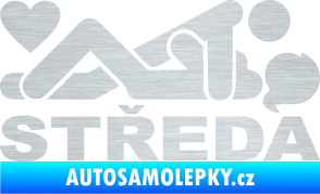 Samolepka Středa nápis škrábaný hliník