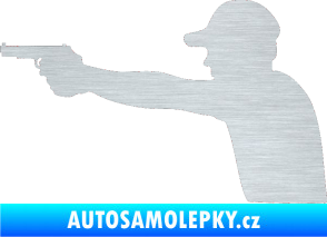 Samolepka Střelec silueta 001 levá škrábaný hliník