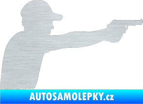 Samolepka Střelec silueta 001 pravá škrábaný hliník