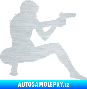 Samolepka Střelkyně 003 pravá škrábaný hliník
