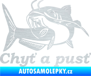 Samolepka Sumec 002 chyť a pusť levá škrábaný hliník
