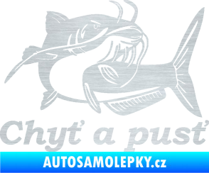 Samolepka Sumec 002 chyť a pusť pravá škrábaný hliník