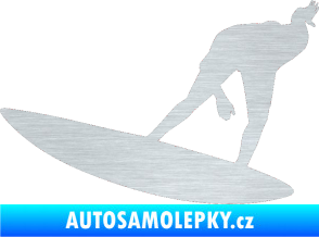 Samolepka Surfař 001 levá škrábaný hliník