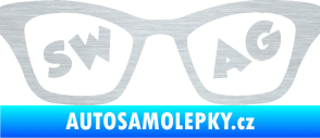 Samolepka Swag nápis v brýlích škrábaný hliník