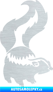 Samolepka Tchoř 002 pravá zvednutý ocas škrábaný hliník
