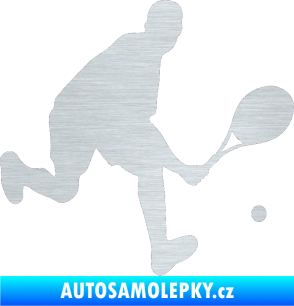 Samolepka Tenista 007 pravá škrábaný hliník