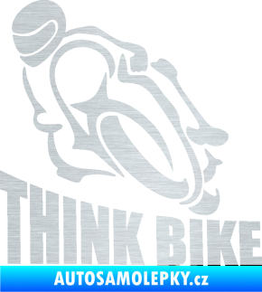Samolepka Think bike 001 motorkář škrábaný hliník