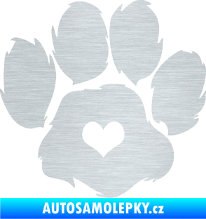 Samolepka Tlapka 006 pravá škrábaný hliník