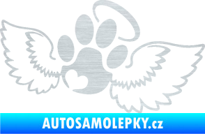 Samolepka Tlapka 010 andělíček pravá škrábaný hliník