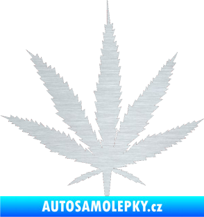 Samolepka Travka 001 lístek marihuany škrábaný hliník