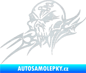 Samolepka Tribal skull levá lebka škrábaný hliník