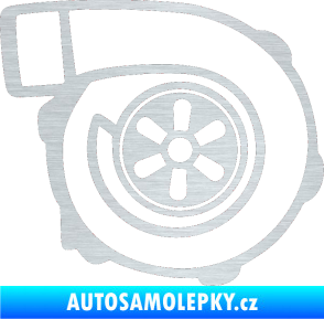Samolepka Turbo silueta 001  pravá škrábaný hliník